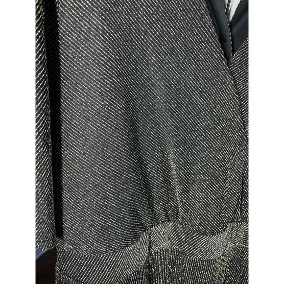 Torrid Shimmer Surplice Neck Wide Leg Jumpsuit Black Gold 4X Tie Waist Pockets - Picture 6 of 14